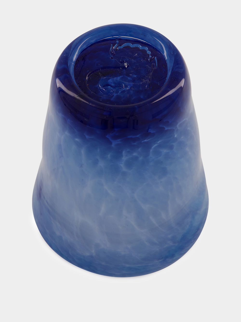 Handblown Avis Blue Glass Tumbler