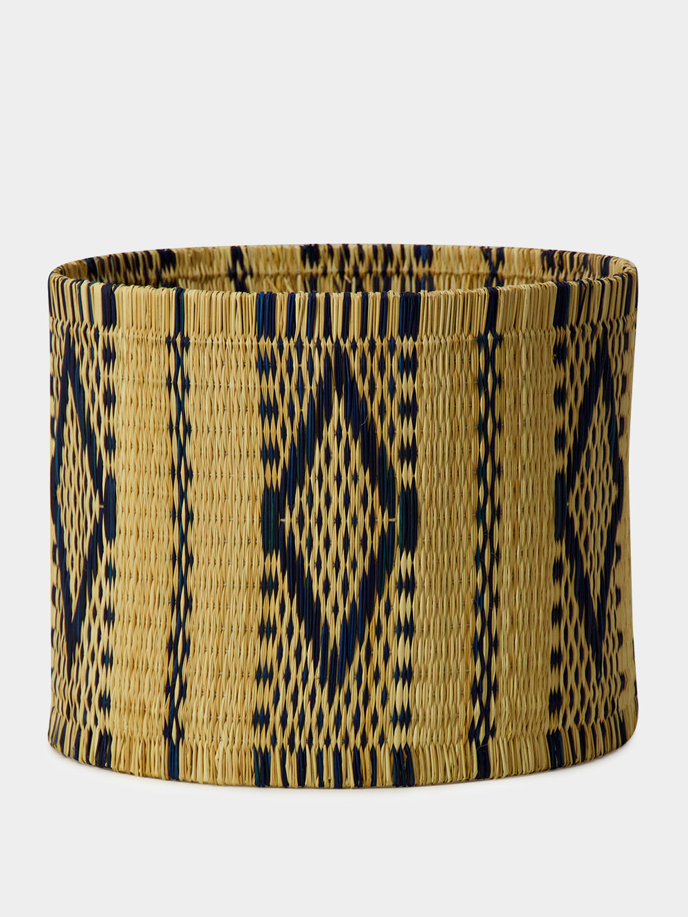 Handmade Coruche Natural and Blue Reed Medium Lampshade
