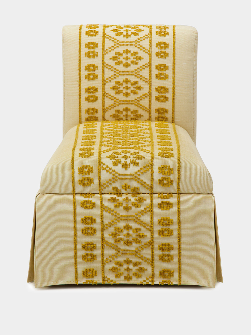 Handmade Inês Yellow Cotton Linen Slipper Chair
