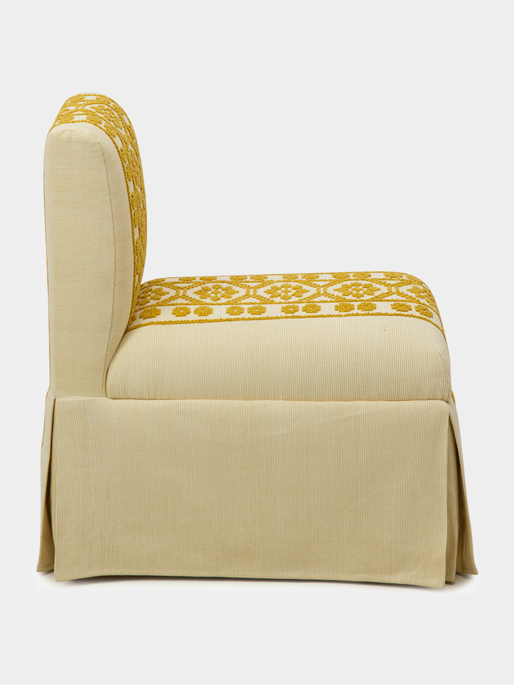 Handmade Inês Yellow Cotton Linen Slipper Chair