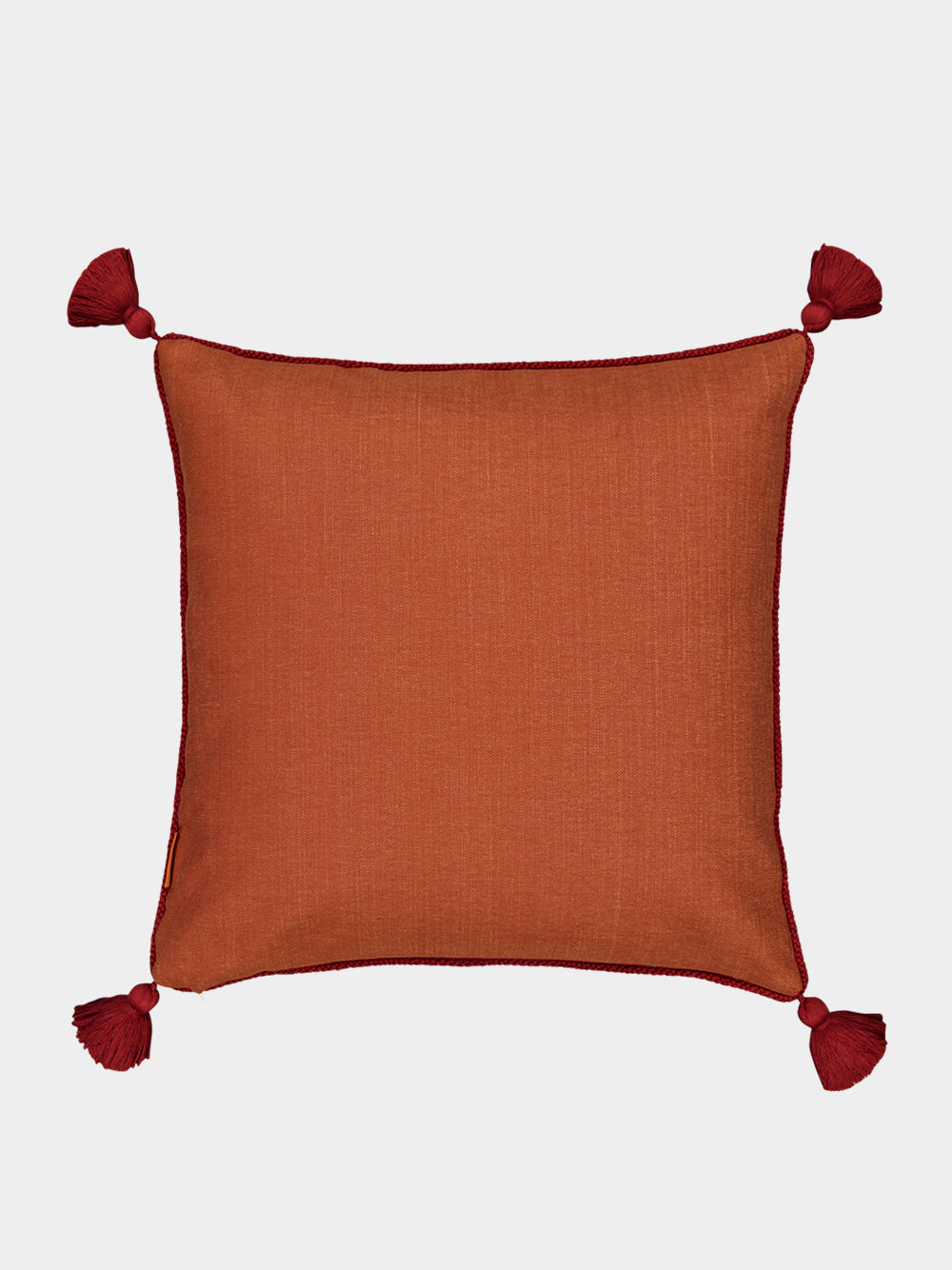Teles Brick Cotton Linen and Chenille Embroidered Cushion