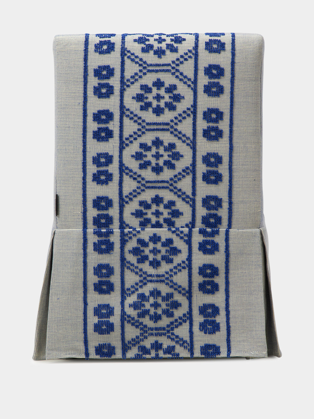 Handmade Inês Blue Cotton Linen Slipper Chair