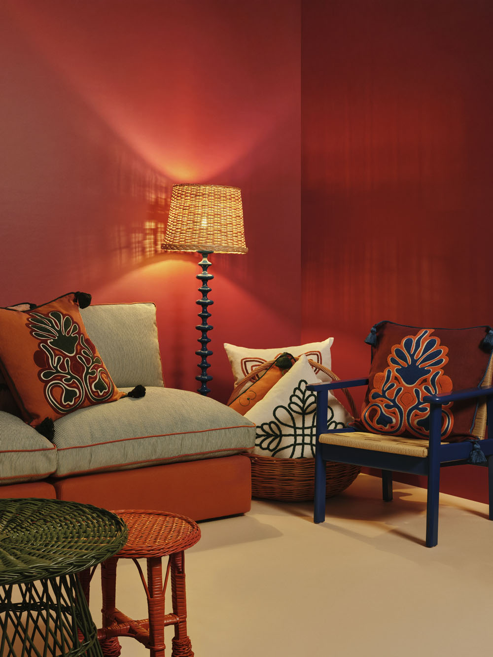 Dinis Brick Linen Central Module Sofa