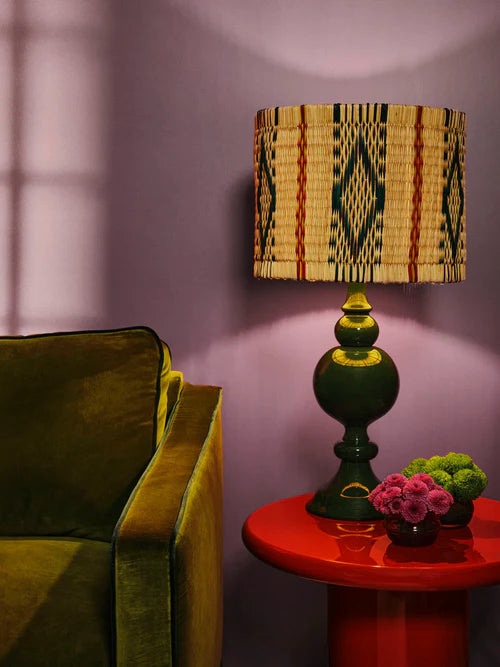 Sado Petrol Blue Wood Lamp Base