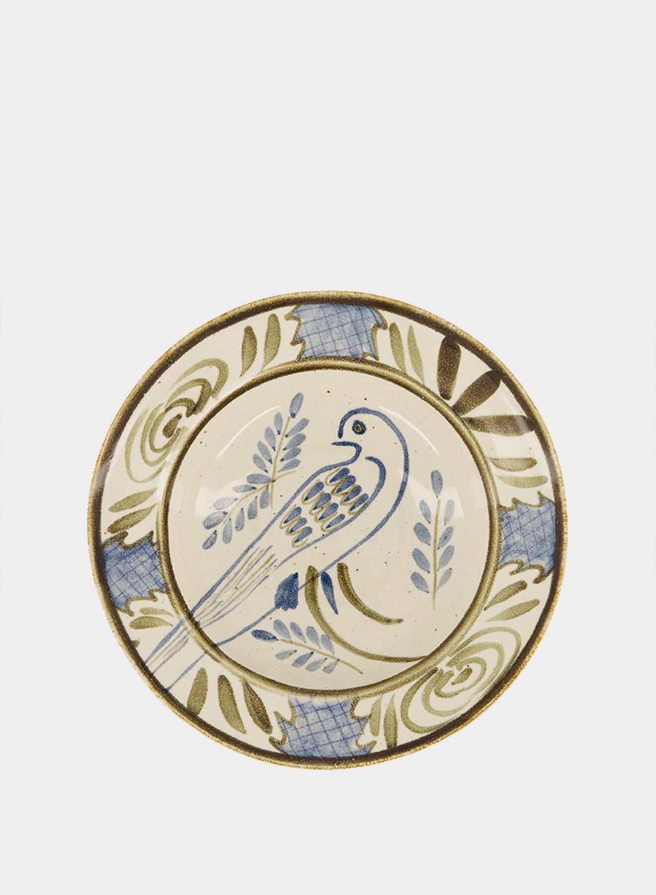 Hand-Painted Lusitano Bird Stoneware Soup Plate