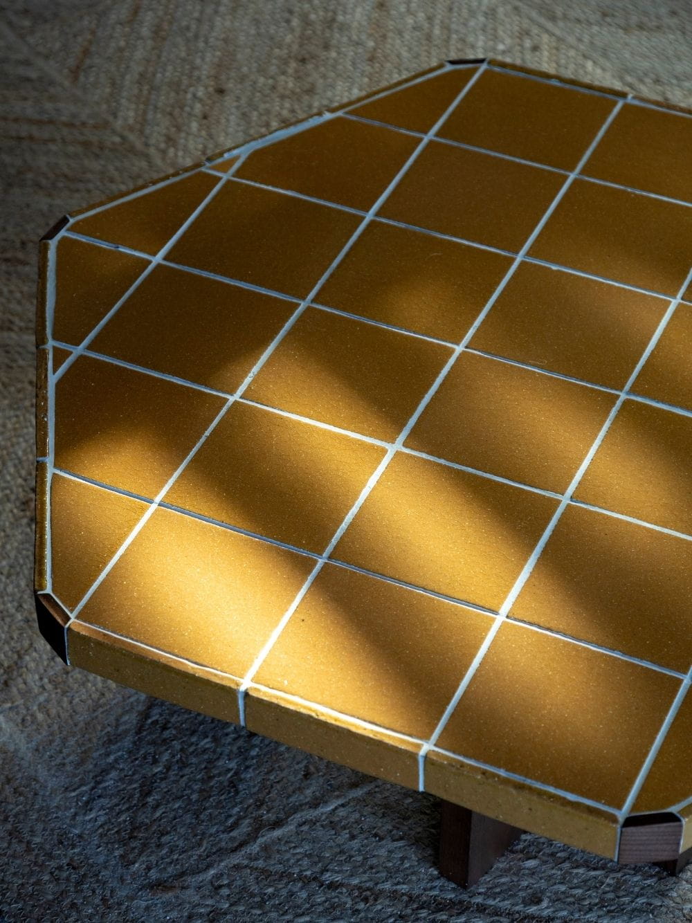 Lisboa Blue Ceramic Tile and Ash Wood Coffee Table