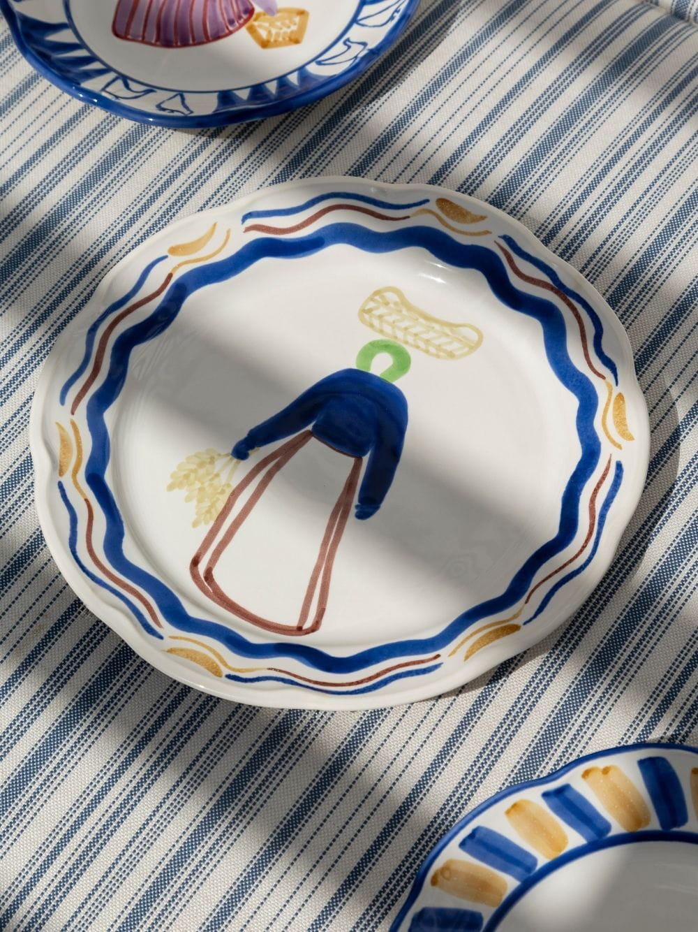 Hand-Painted Comporta The Harvester Stoneware Dinner Plate