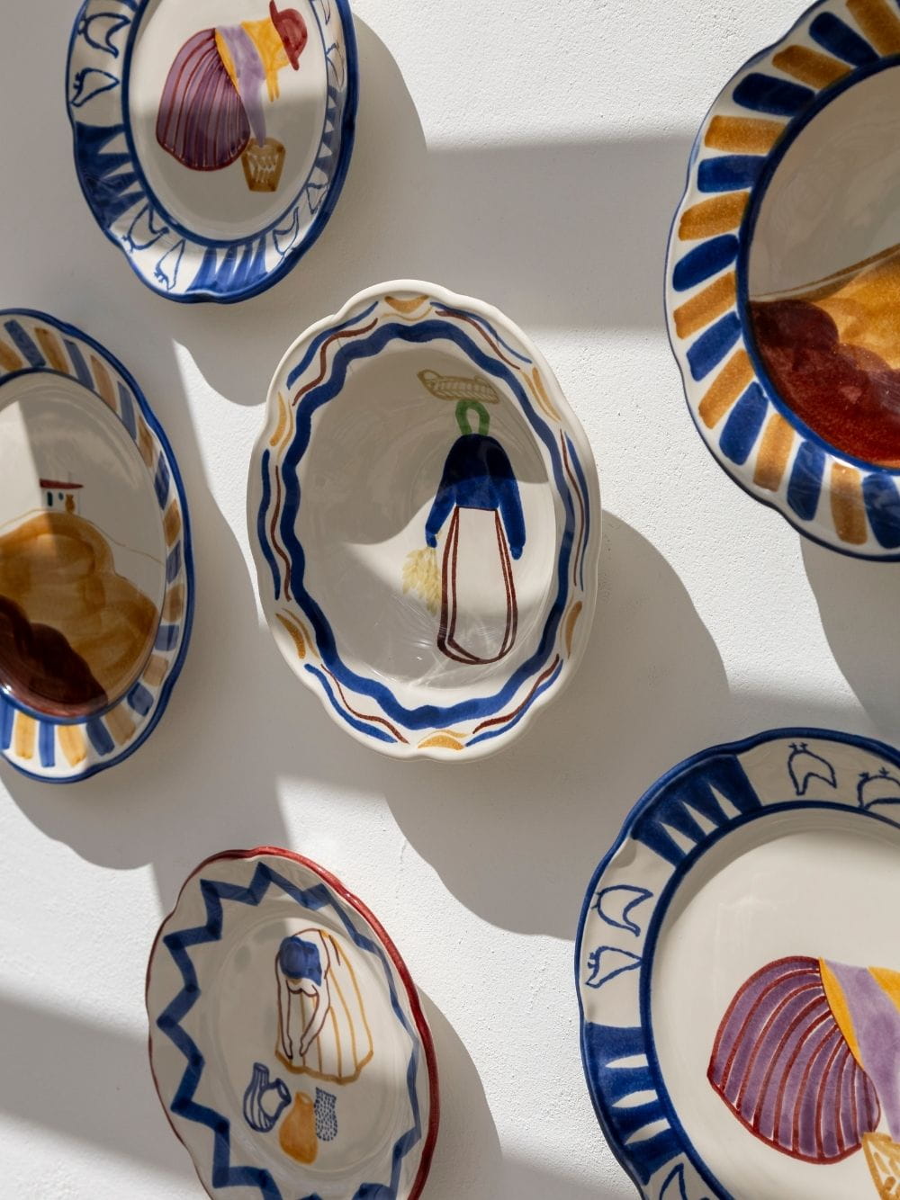 Hand-Painted Comporta The Harvester Stoneware Soup Plate