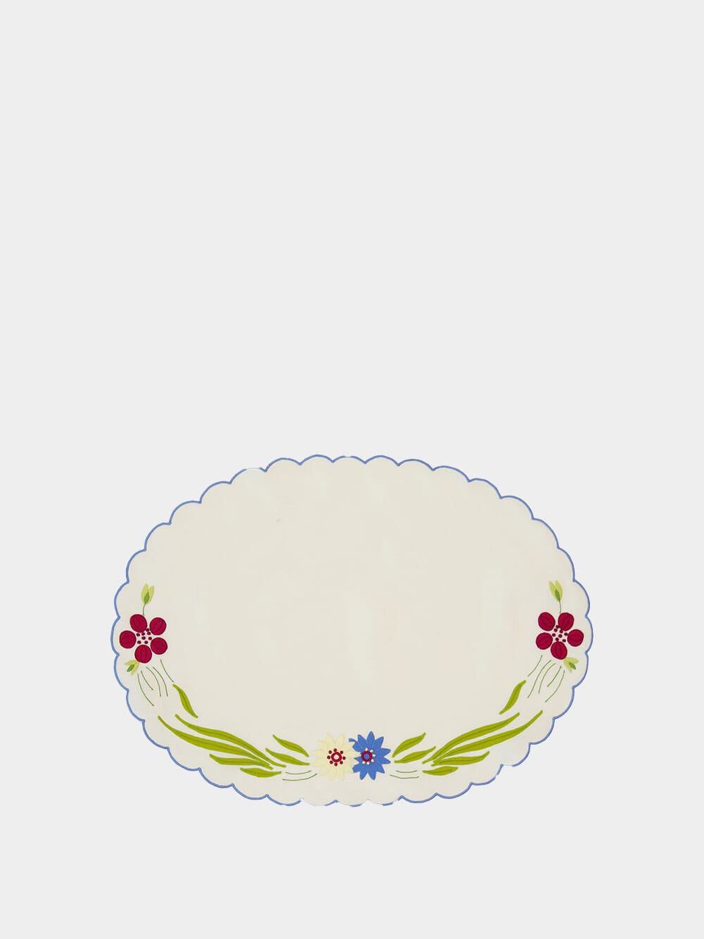 Hand-Embroidered Machico Ecru Linen with Multicoloured Embroidery Placemat