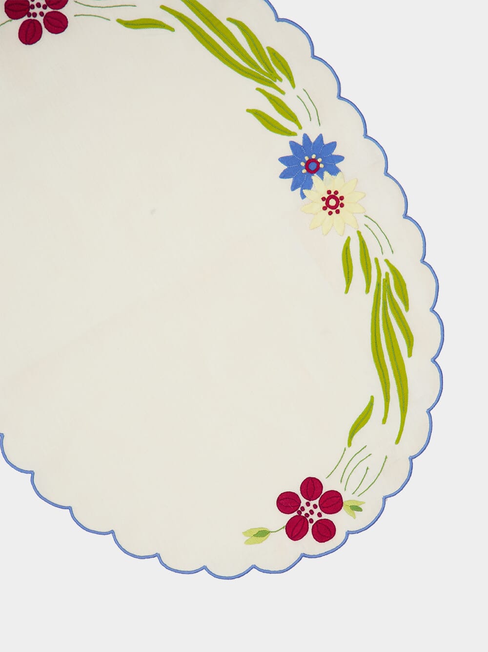 Hand-Embroidered Machico Ecru Linen with Multicoloured Embroidery Placemat