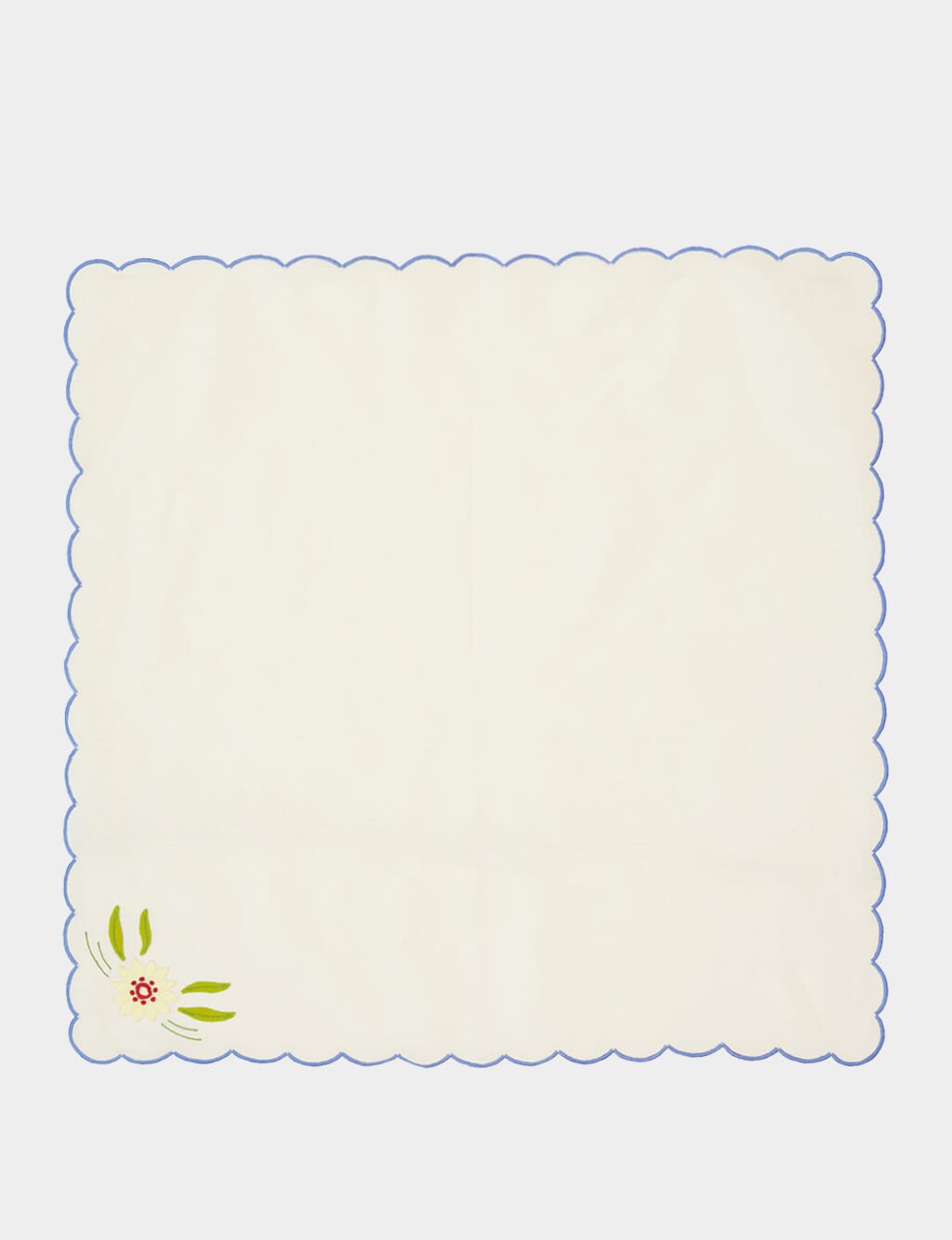 Hand-Embroidered Machico Ecru Linen with Multicoloured Embroidery Napkin