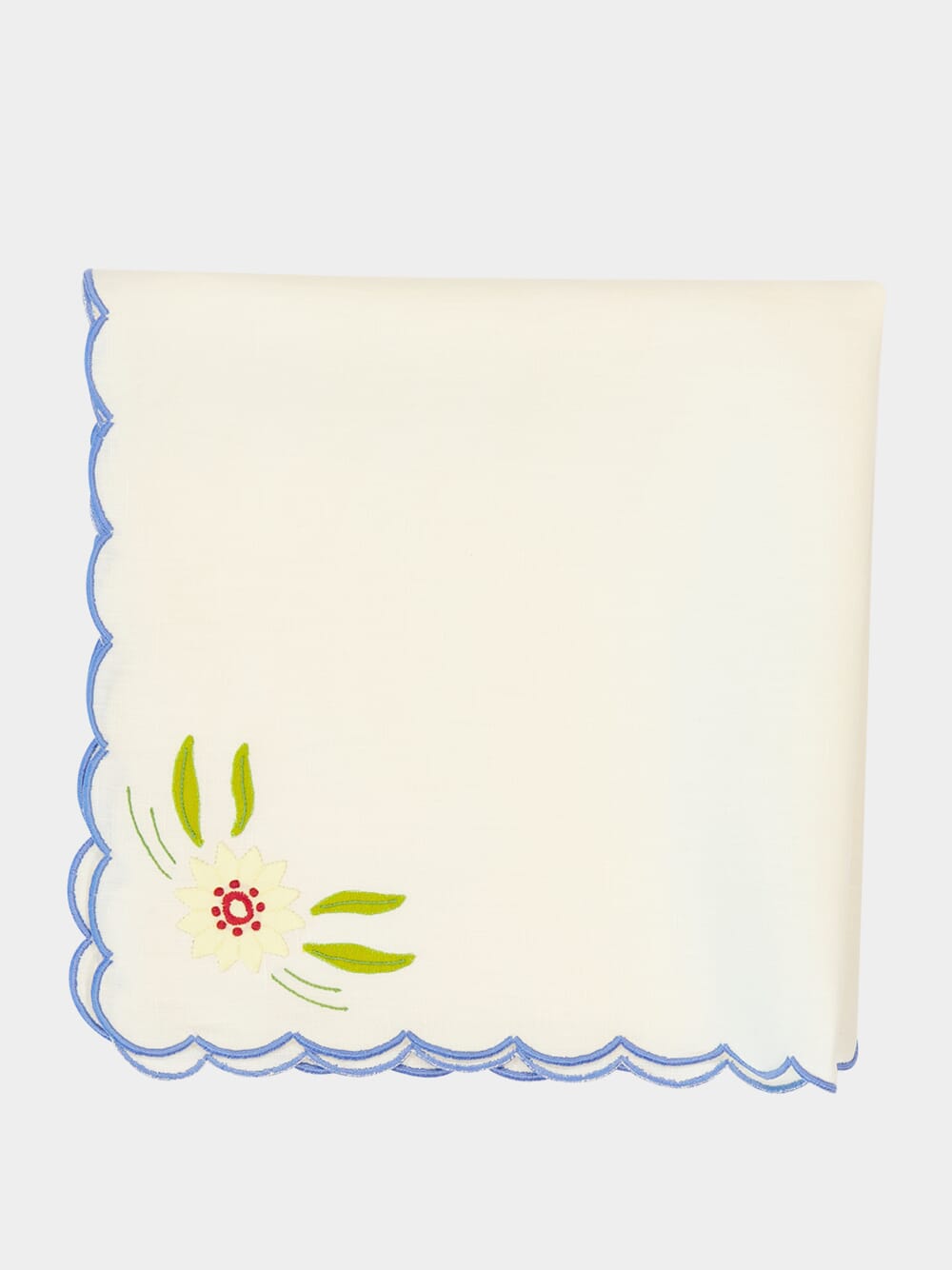 Hand-Embroidered Machico Ecru Linen with Multicoloured Embroidery Napkin