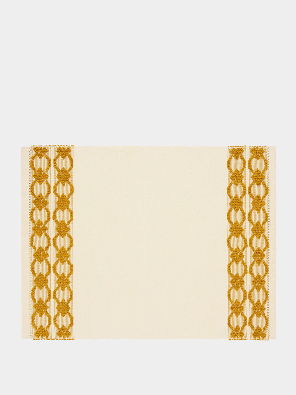 Handmade Isabel Natural and Yellow Cotton and Linen Placemat