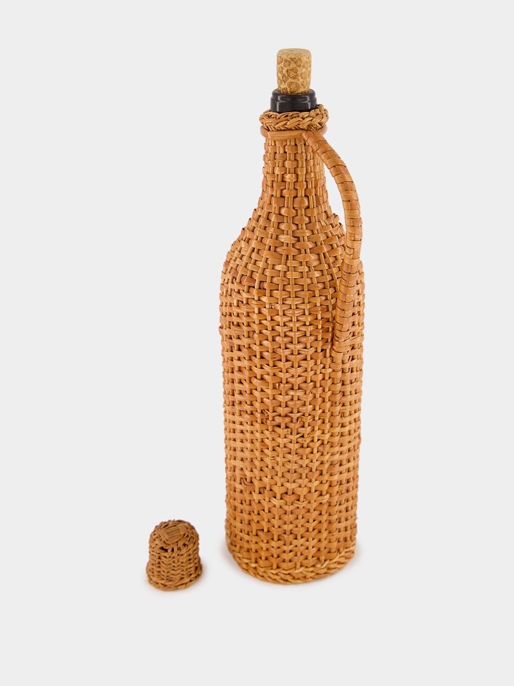 Handmade Camacha Natural Wicker Glass Flask