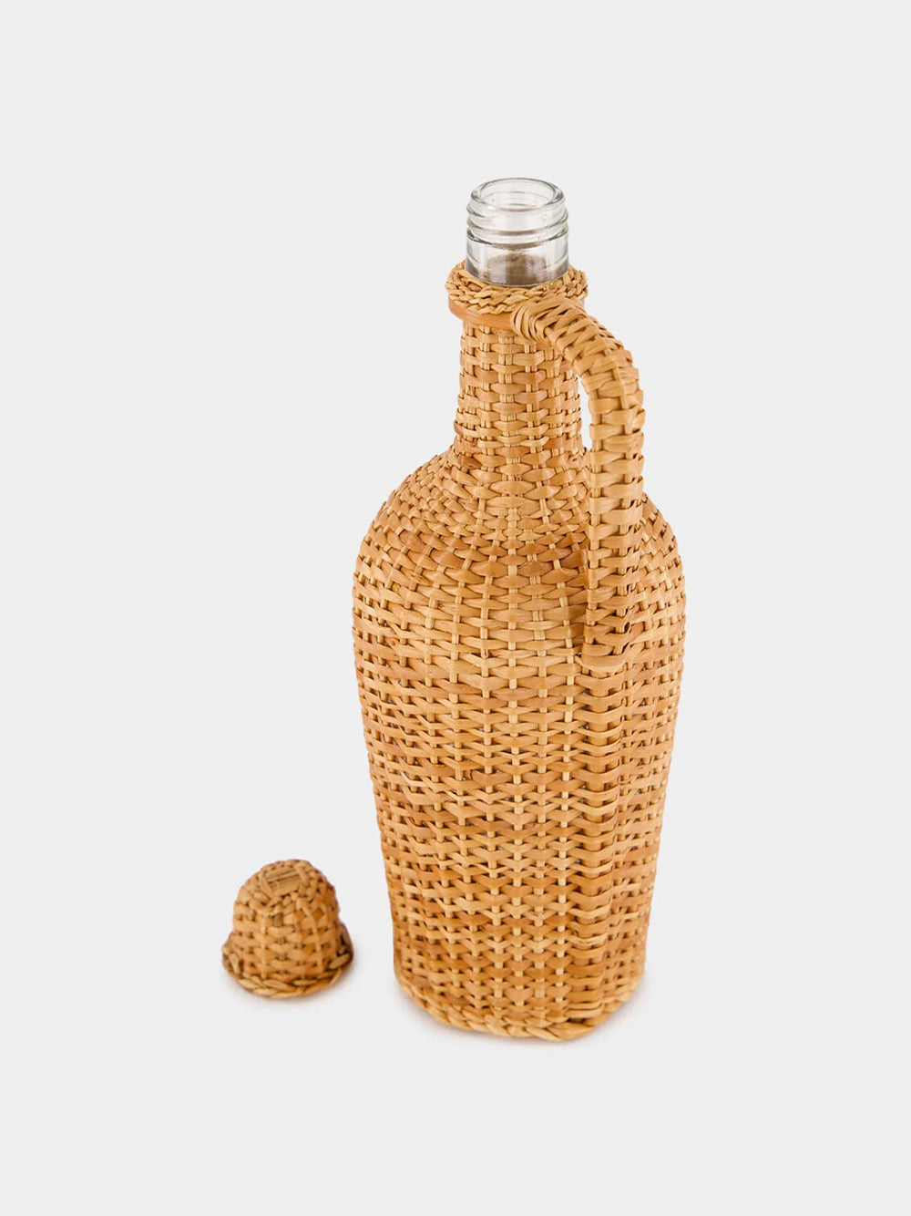 Handmade Camacha Natural Wicker Glass Flask