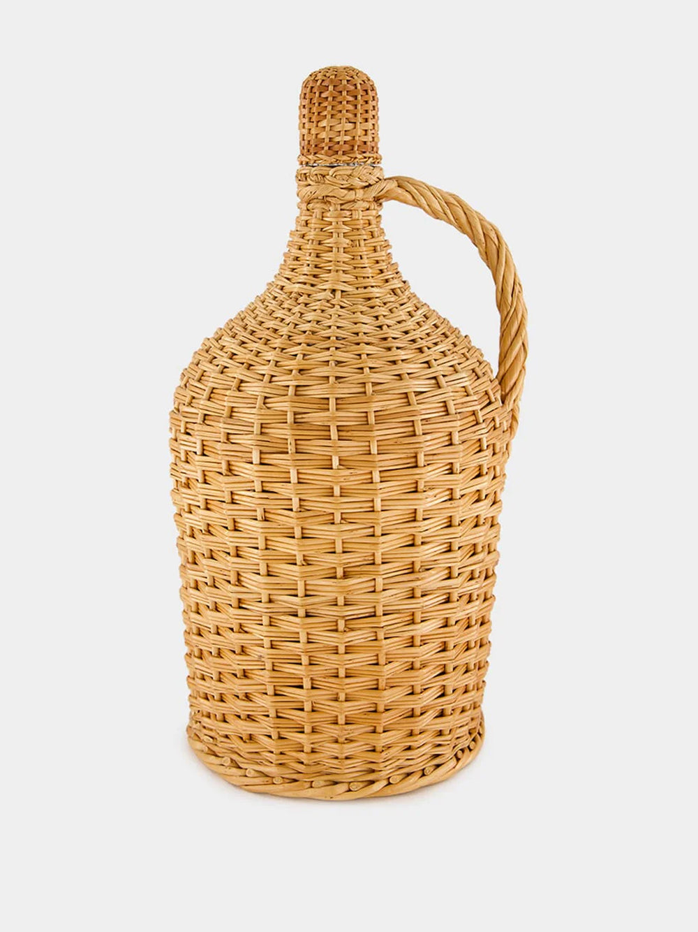 Handmade Camacha Natural Wicker Large Glass Flask
