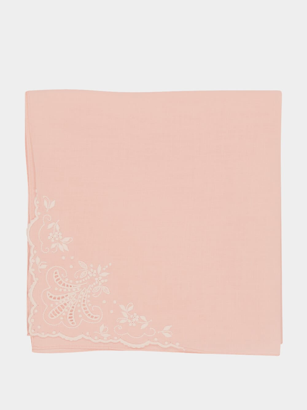 Hand Embroidered Gardenia Santana Pink Napkin