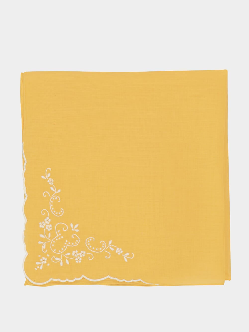 Hand Embroidered Floral Santana Yellow Napkin