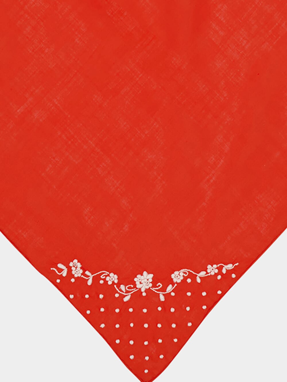 Hand Embroidered Polka Dots Santana Red Cotton Napkin