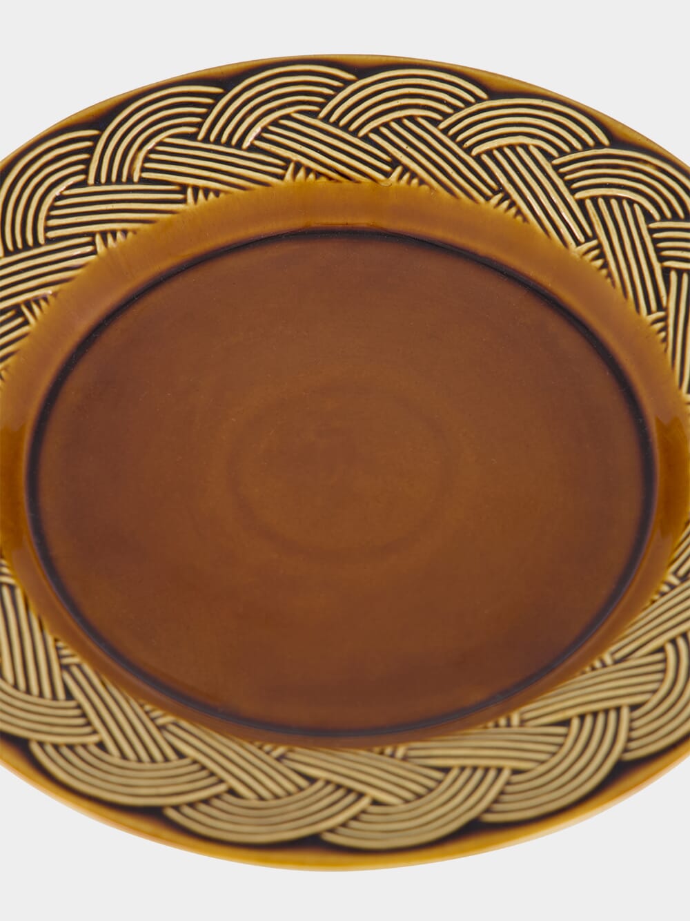 Vime Brown Ceramic Dinner Plate