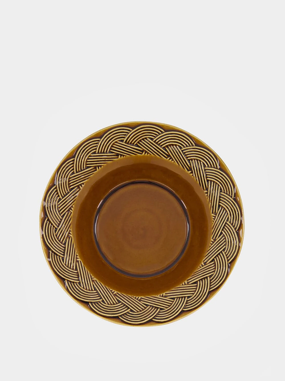 Vime Brown Ceramic Soup Plate