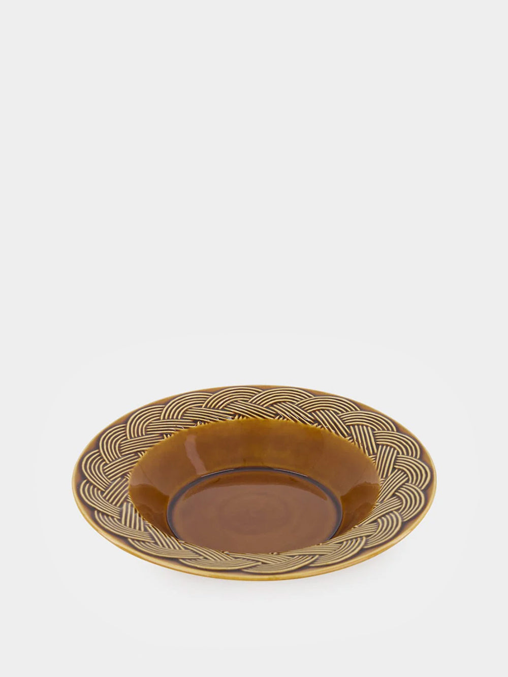 Vime Brown Ceramic Soup Plate