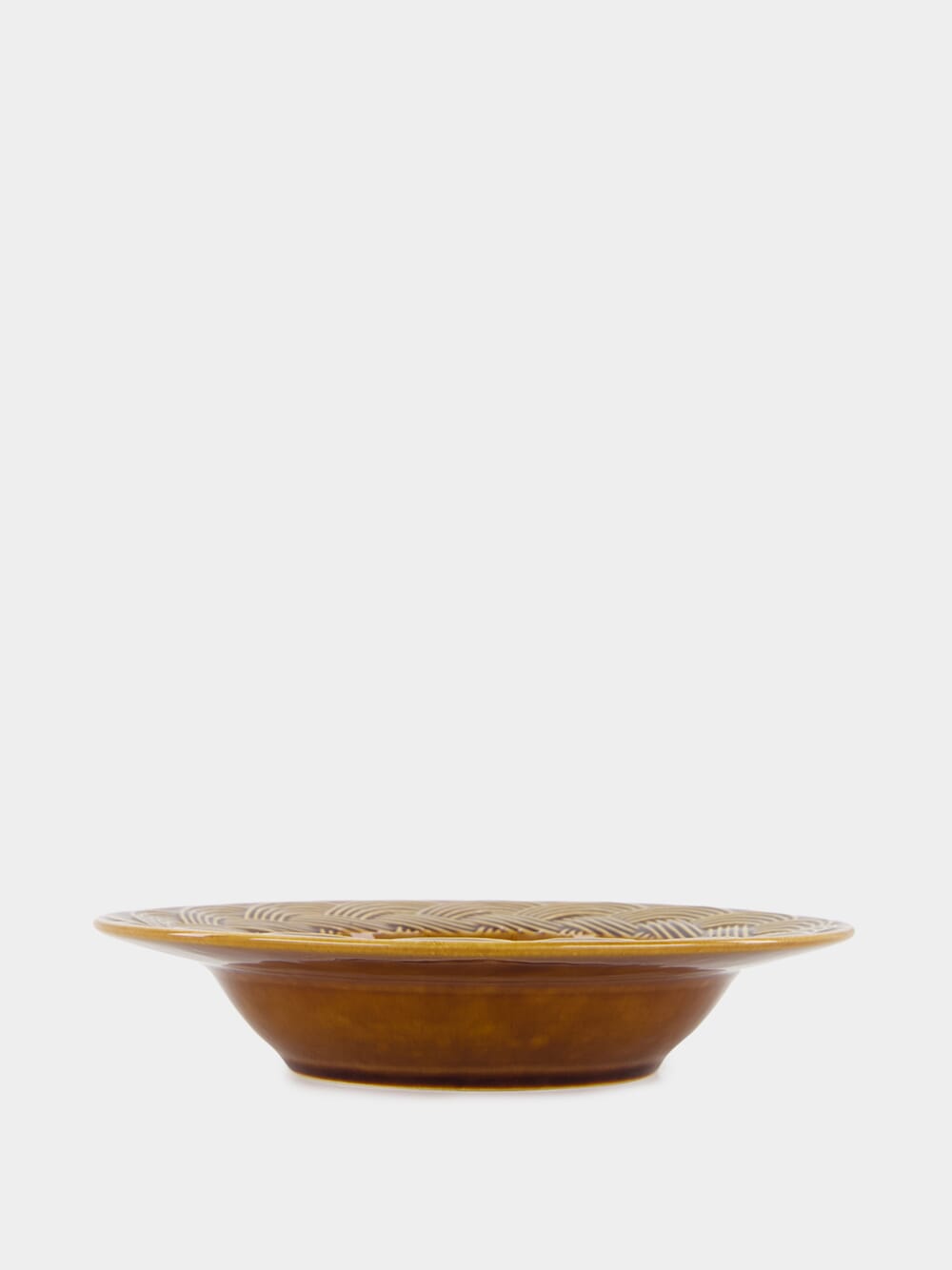 Vime Brown Ceramic Soup Plate