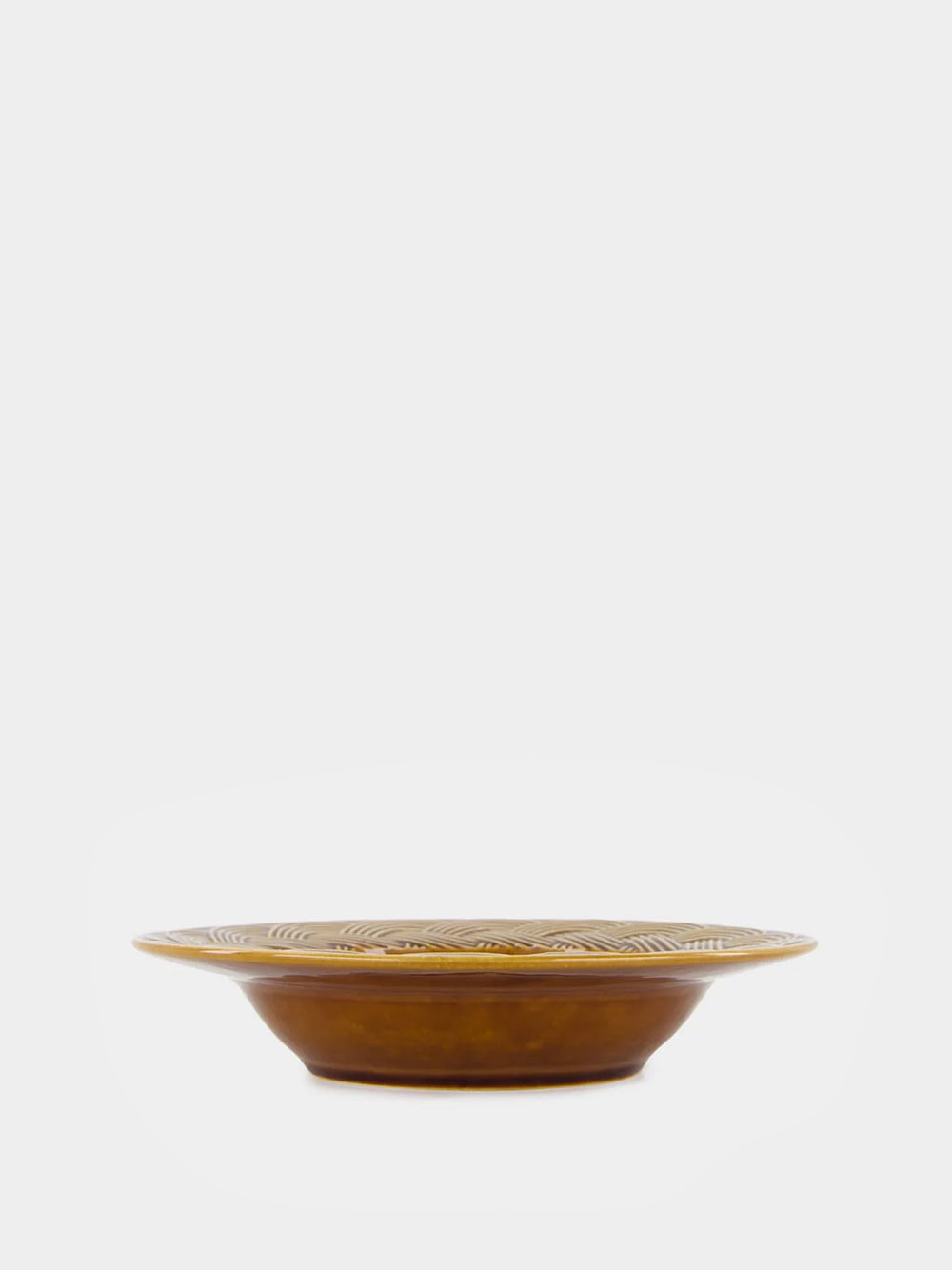 Vime Brown Ceramic Soup Plate