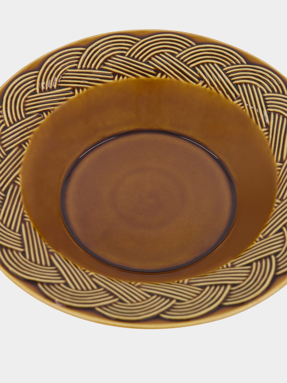 Vime Brown Ceramic Soup Plate