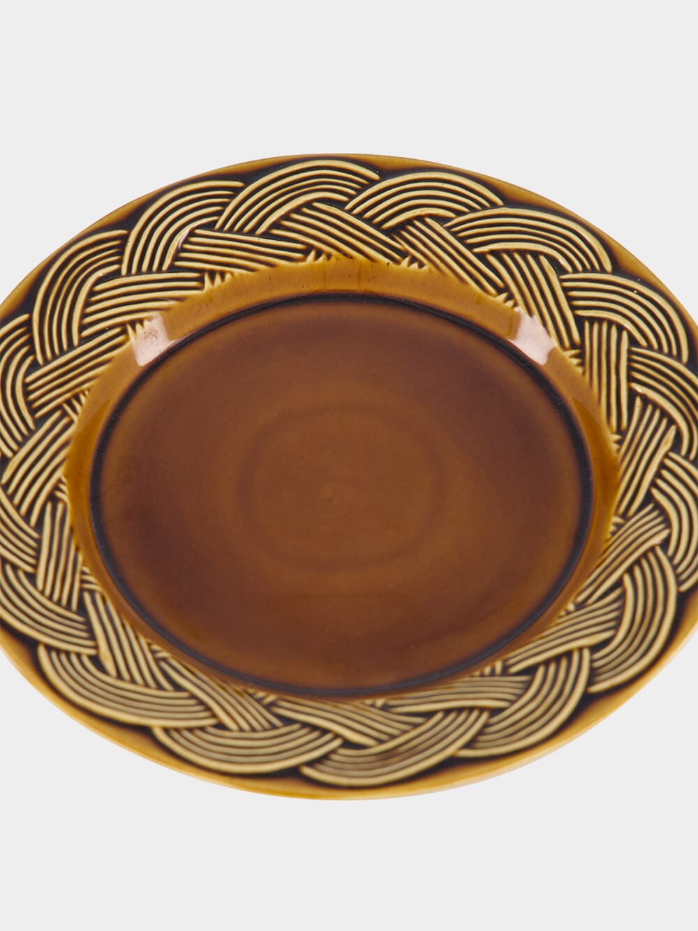 Vime Brown Ceramic Dessert Plate