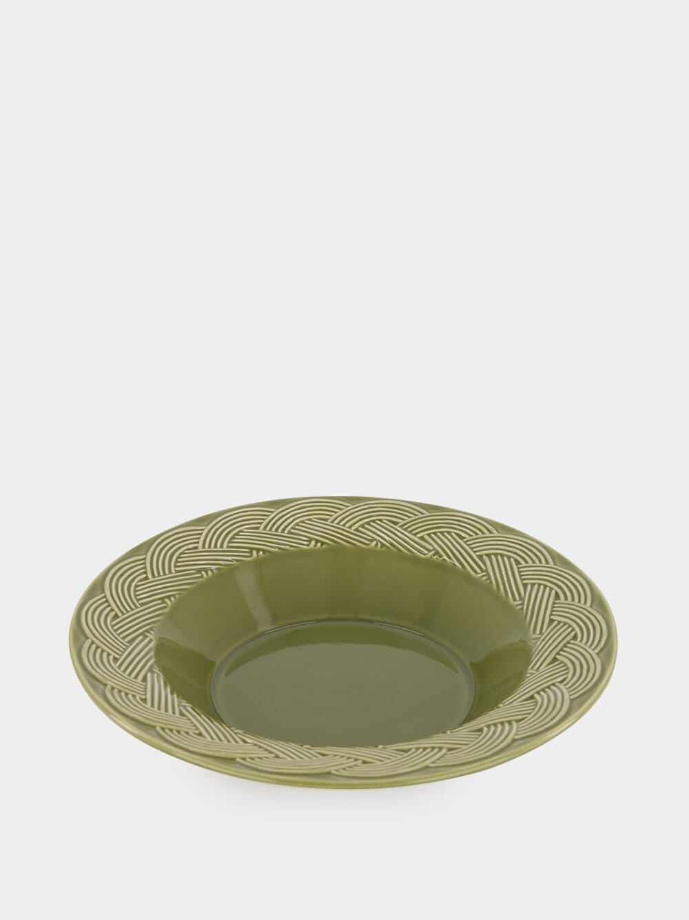 Vime Green Ceramic Soup Plate