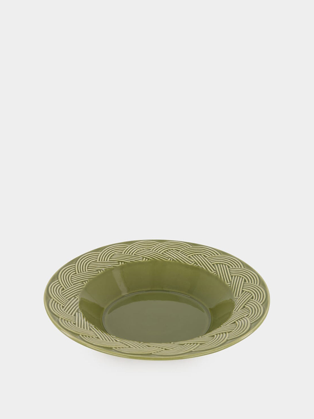 Vime Green Ceramic Soup Plate