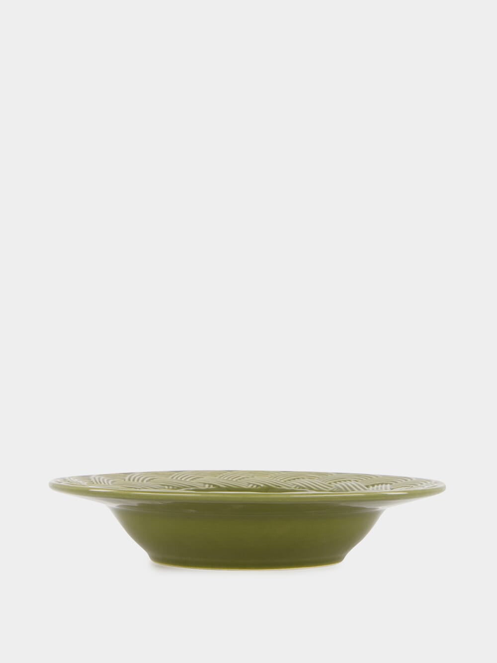 Vime Green Ceramic Soup Plate