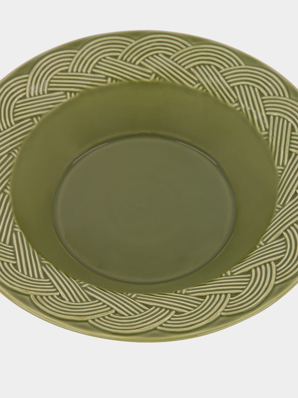 Vime Green Ceramic Soup Plate