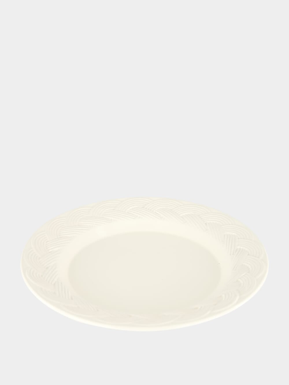 Vime White Ceramic Dinner Plate