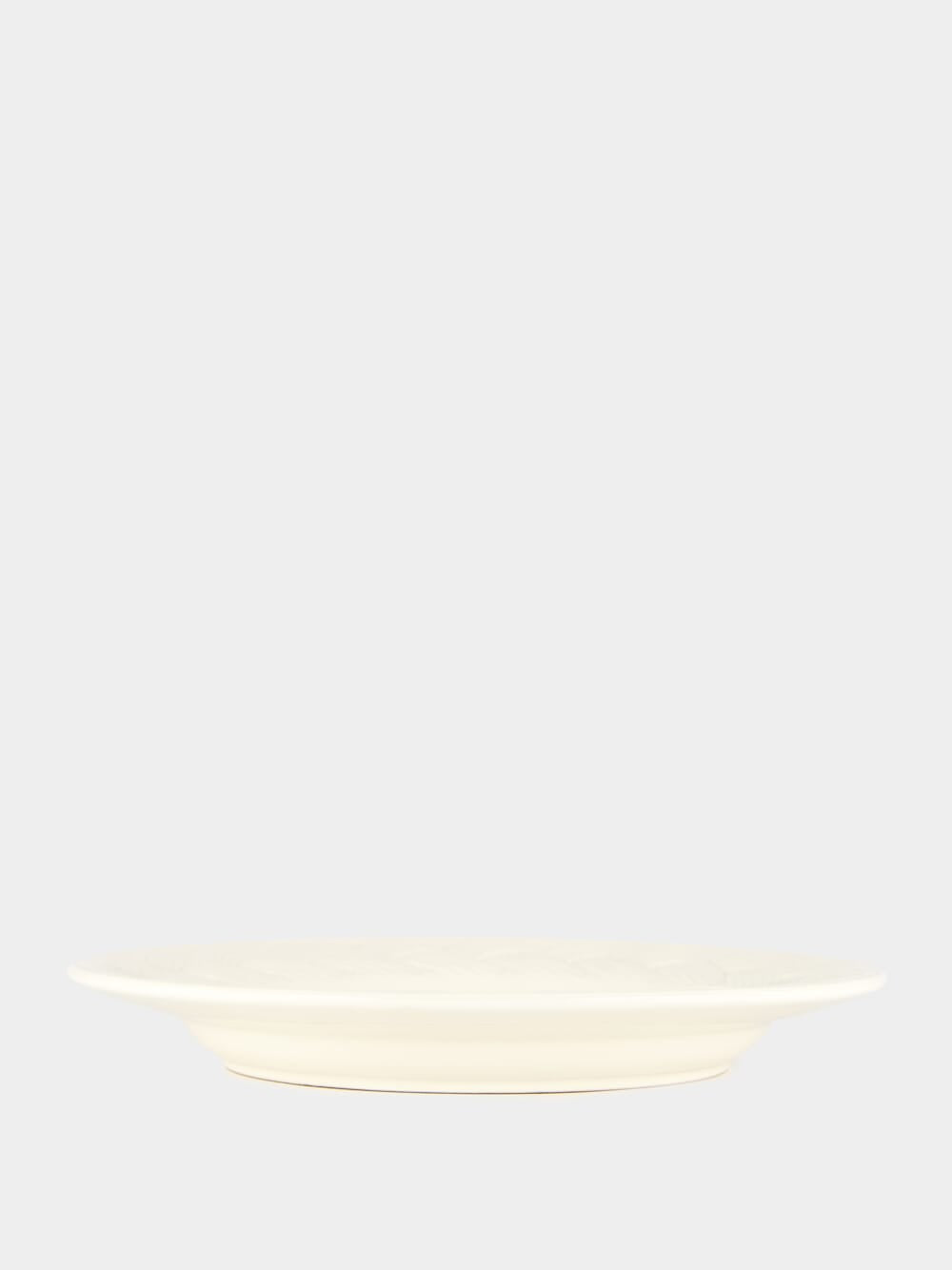 Vime White Ceramic Dinner Plate