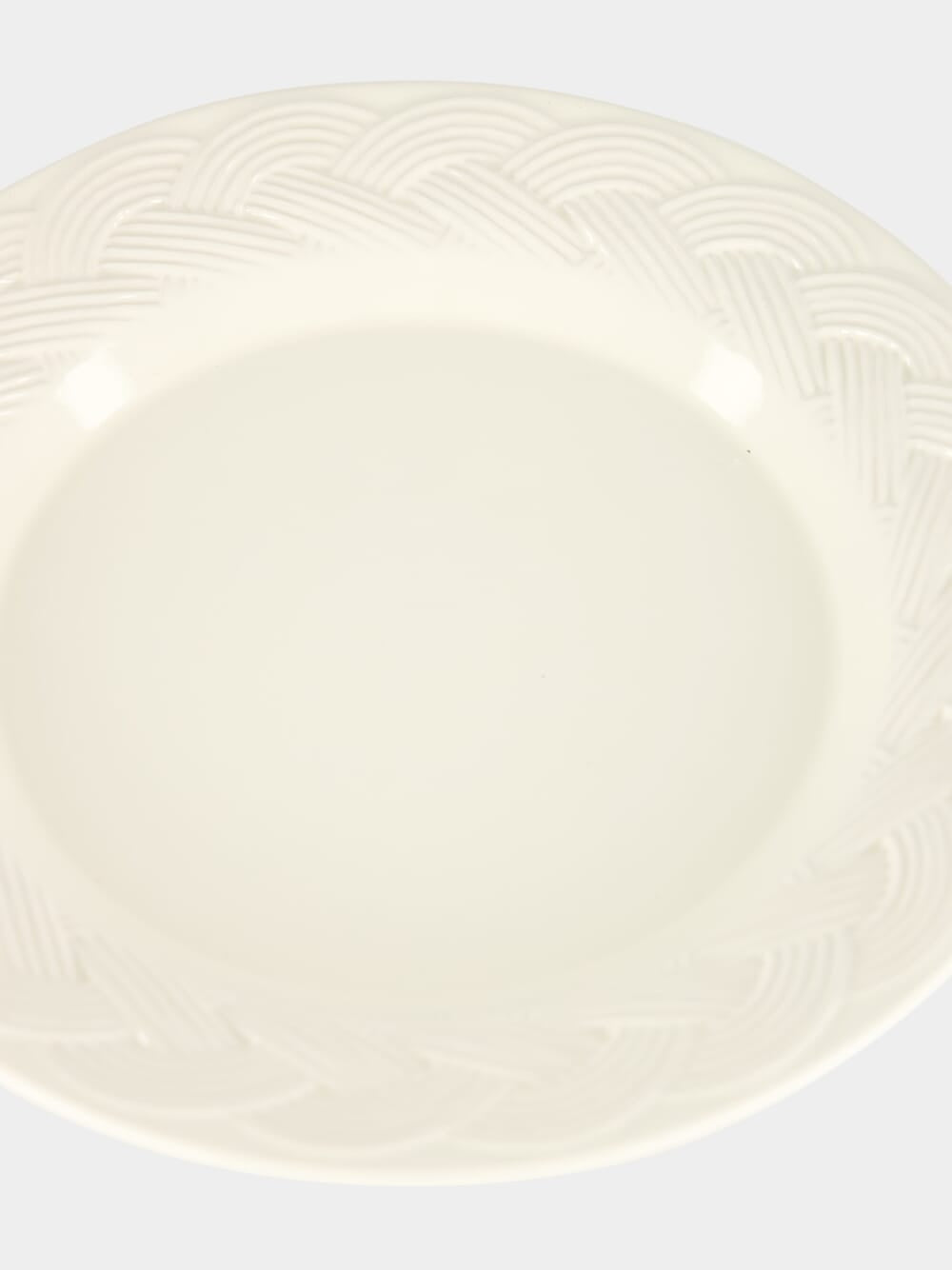 Vime White Ceramic Dinner Plate