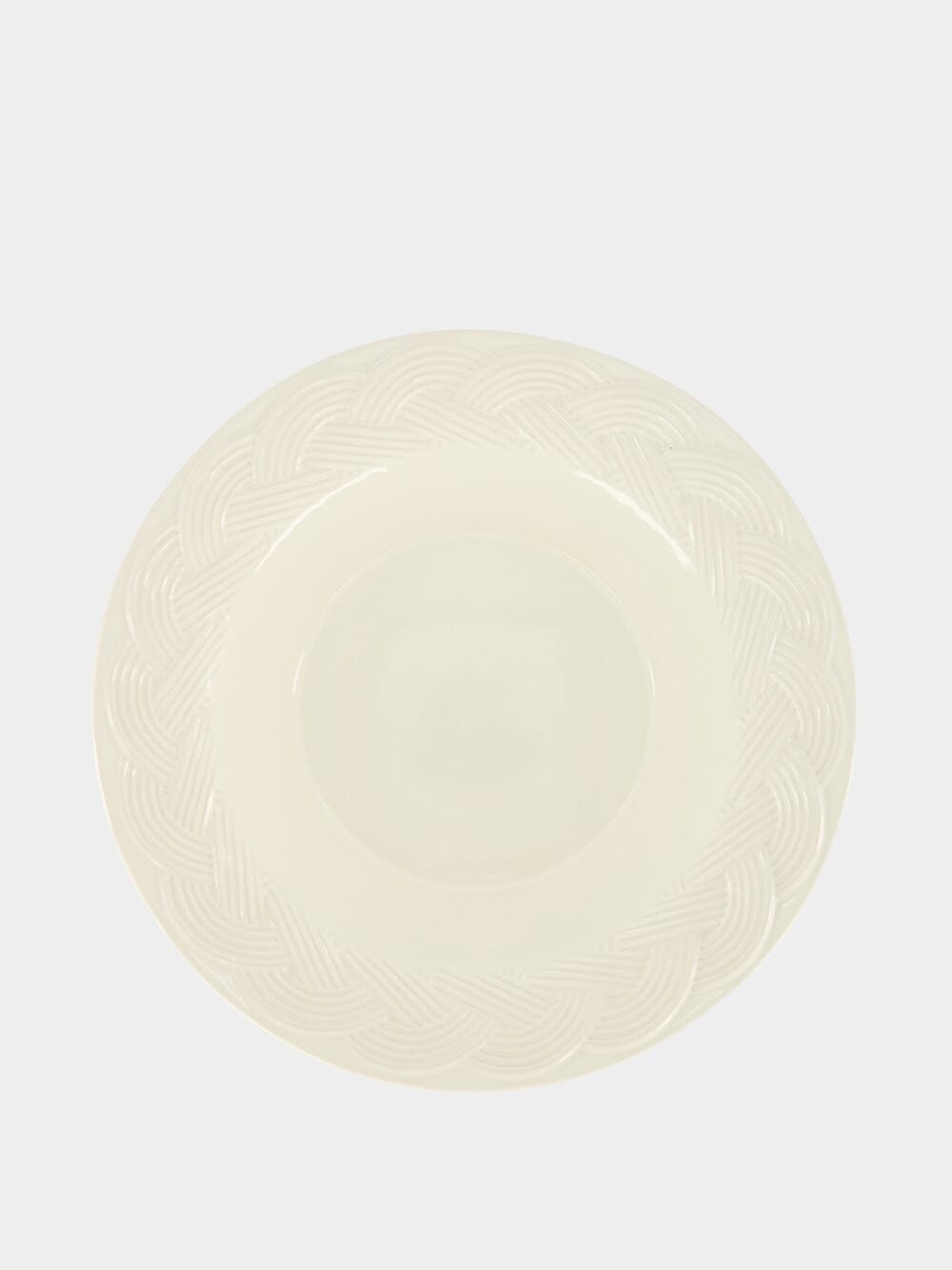 Vime White Ceramic Soup Plate