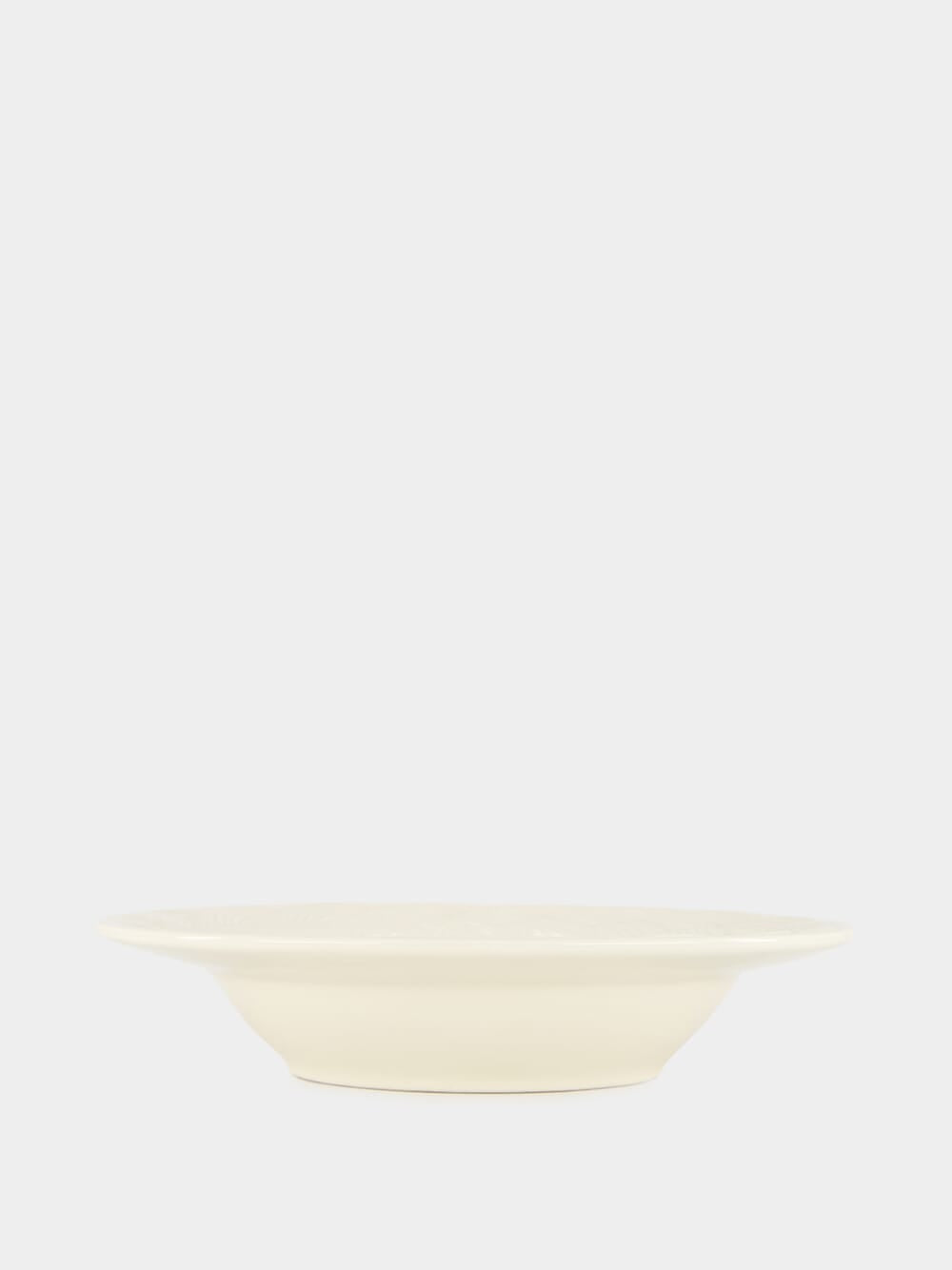 Vime White Ceramic Soup Plate