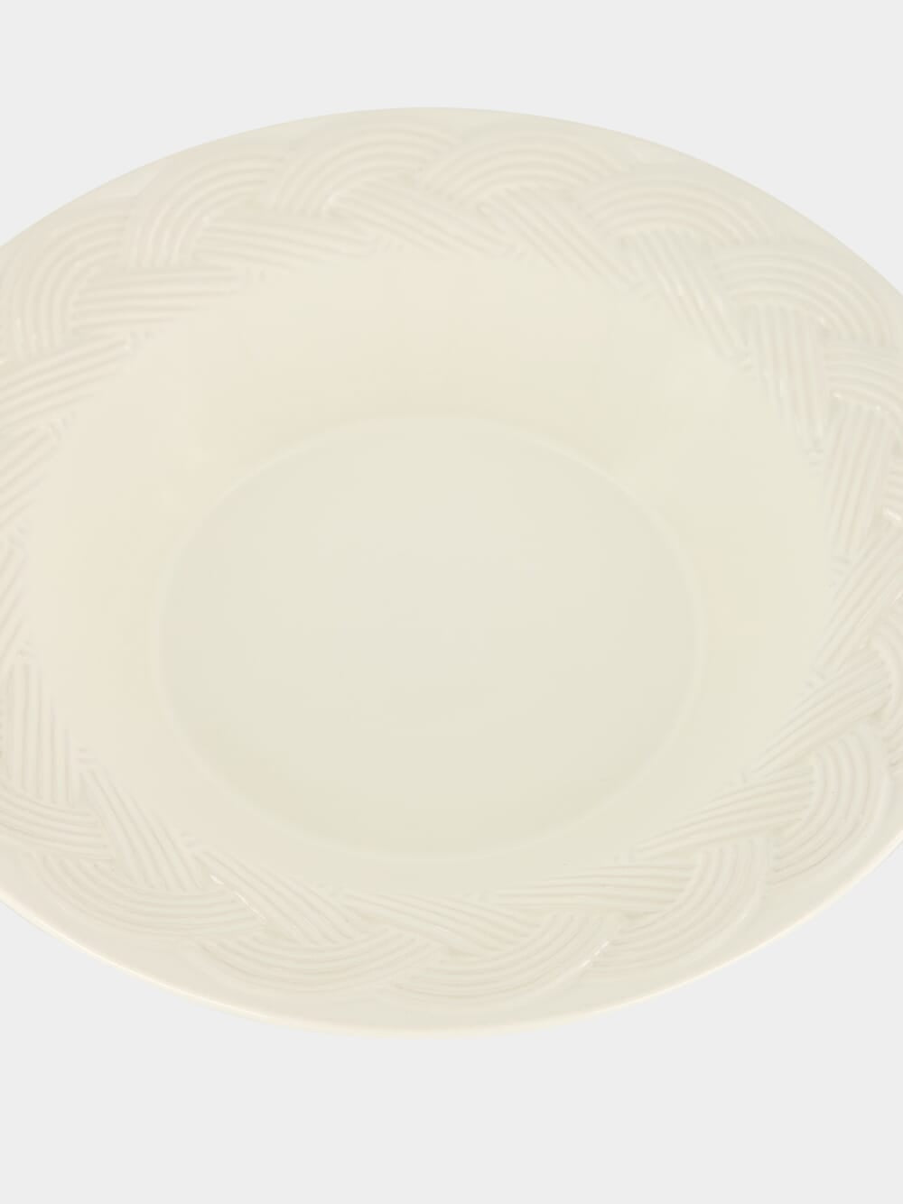 Vime White Ceramic Soup Plate