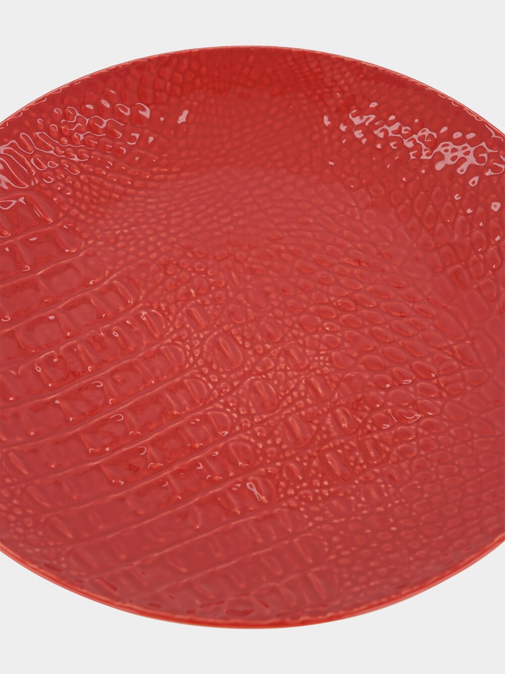 Jacaré Red Ceramic Dinner Plate