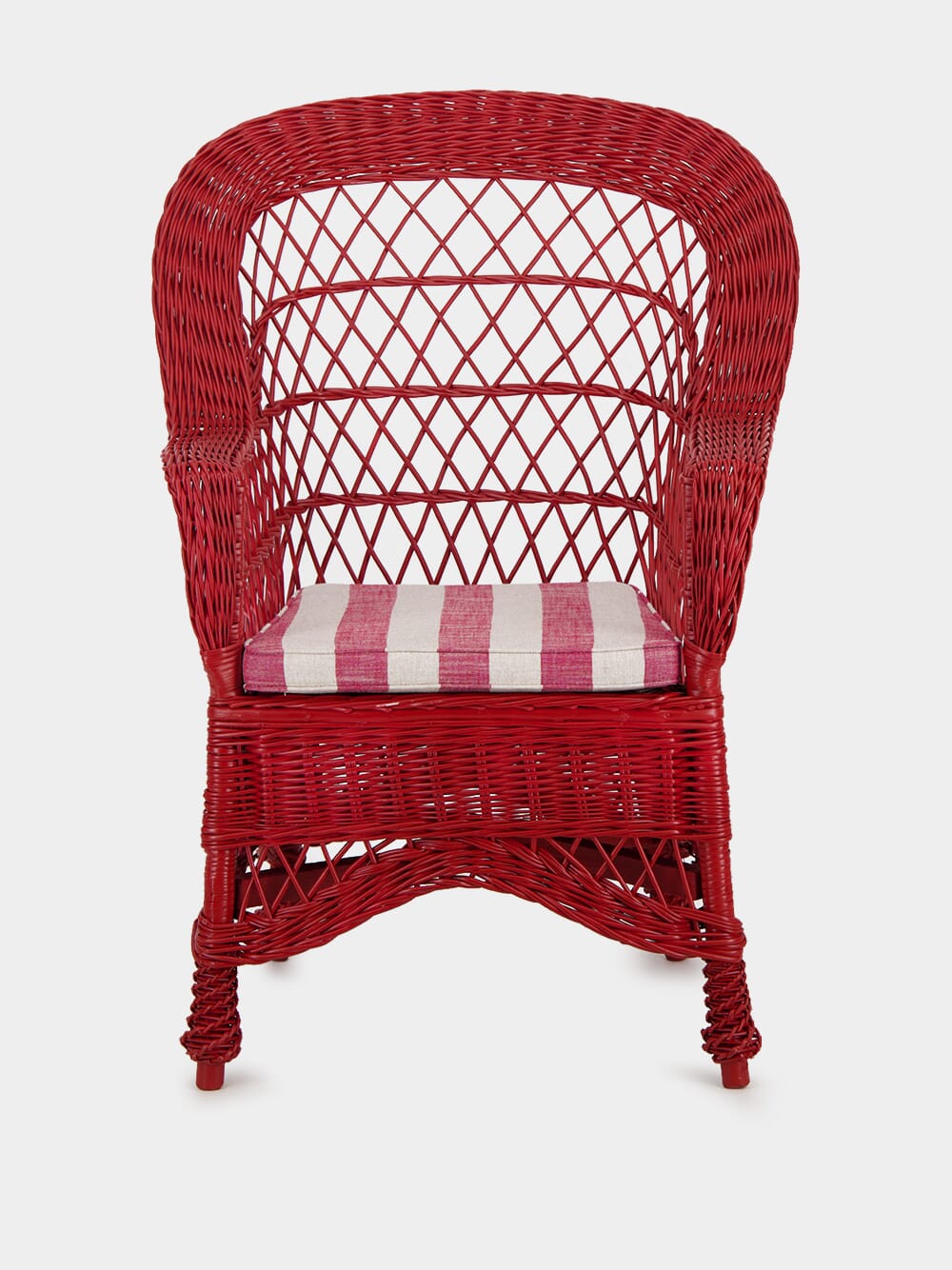 Handmade Furnas Armchair in Red Wicker