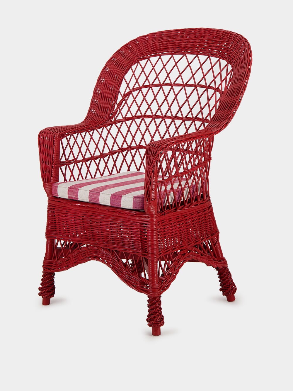 Handmade Furnas Armchair in Red Wicker