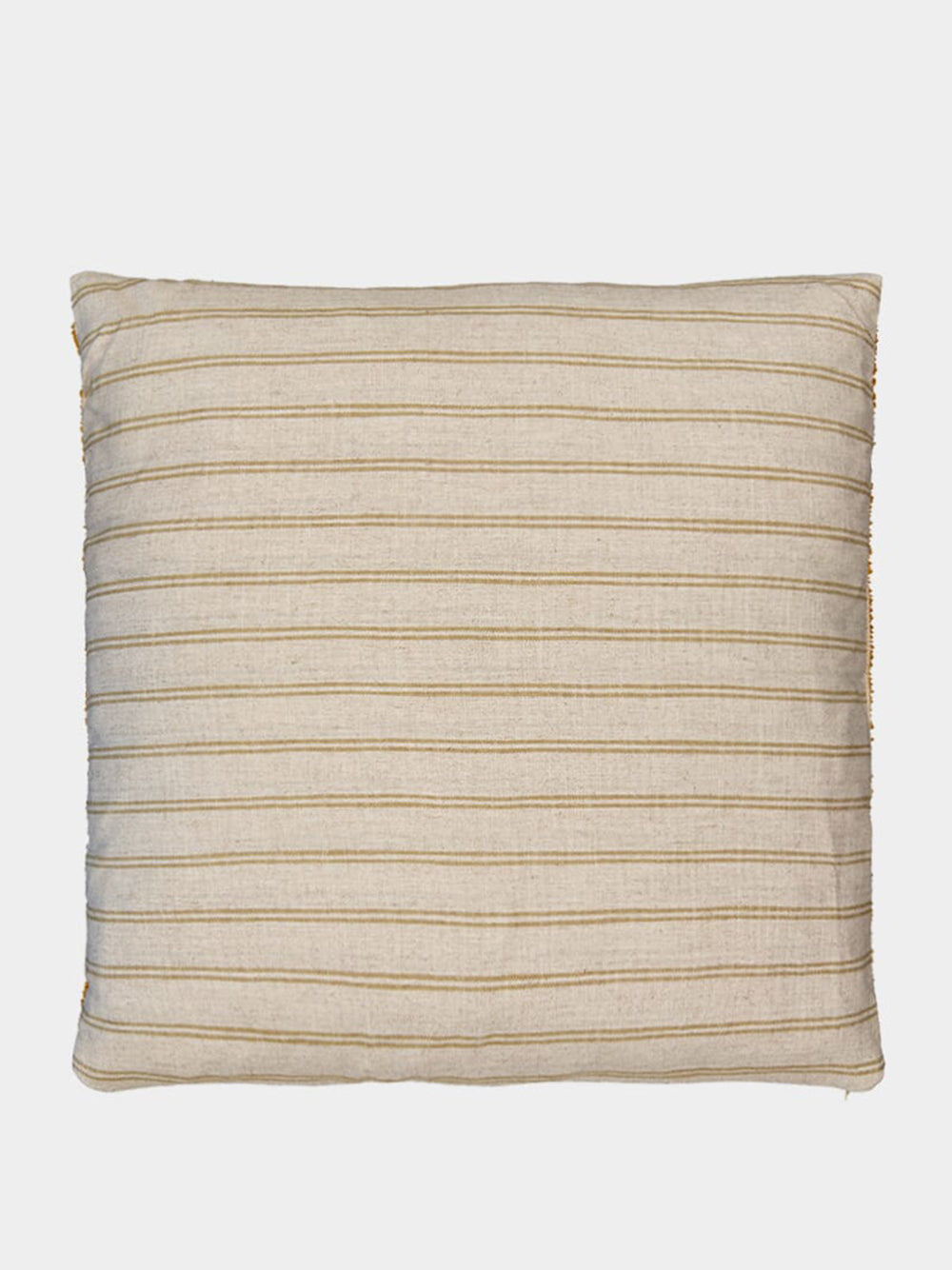 Handmade Inês Yellow Cotton and Linen Cushion