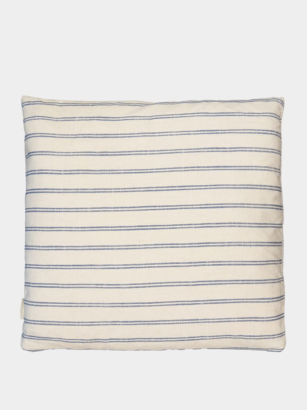 Handmade Augusta Natural and Blue Cotton and Linen Cushion