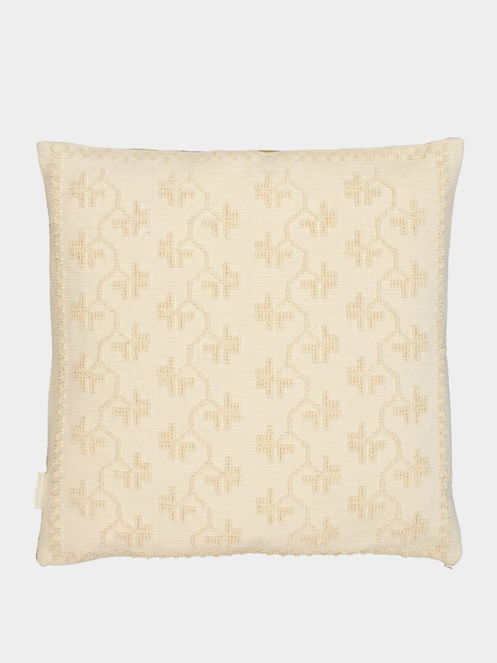 Handmade Mafalda Natural and Yellow Stripes Cotton and Linen Cushion