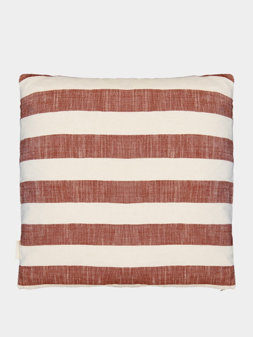 Handmade Mafalda Natural and Red Stripes Cotton and Linen Cushion