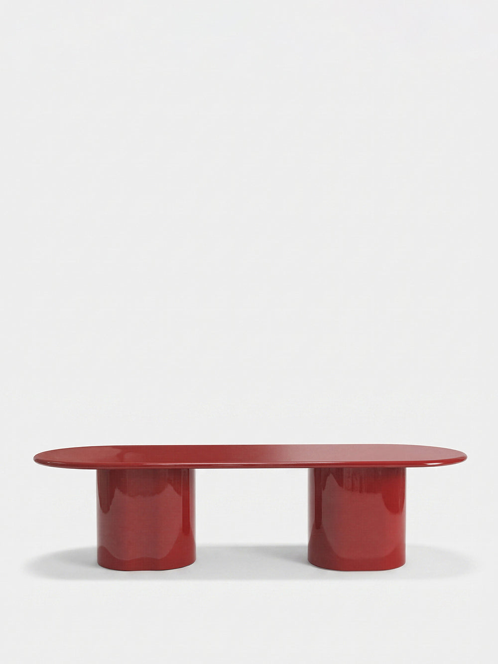 Amendoeira Red Lacquered Wood Large Dining Table
