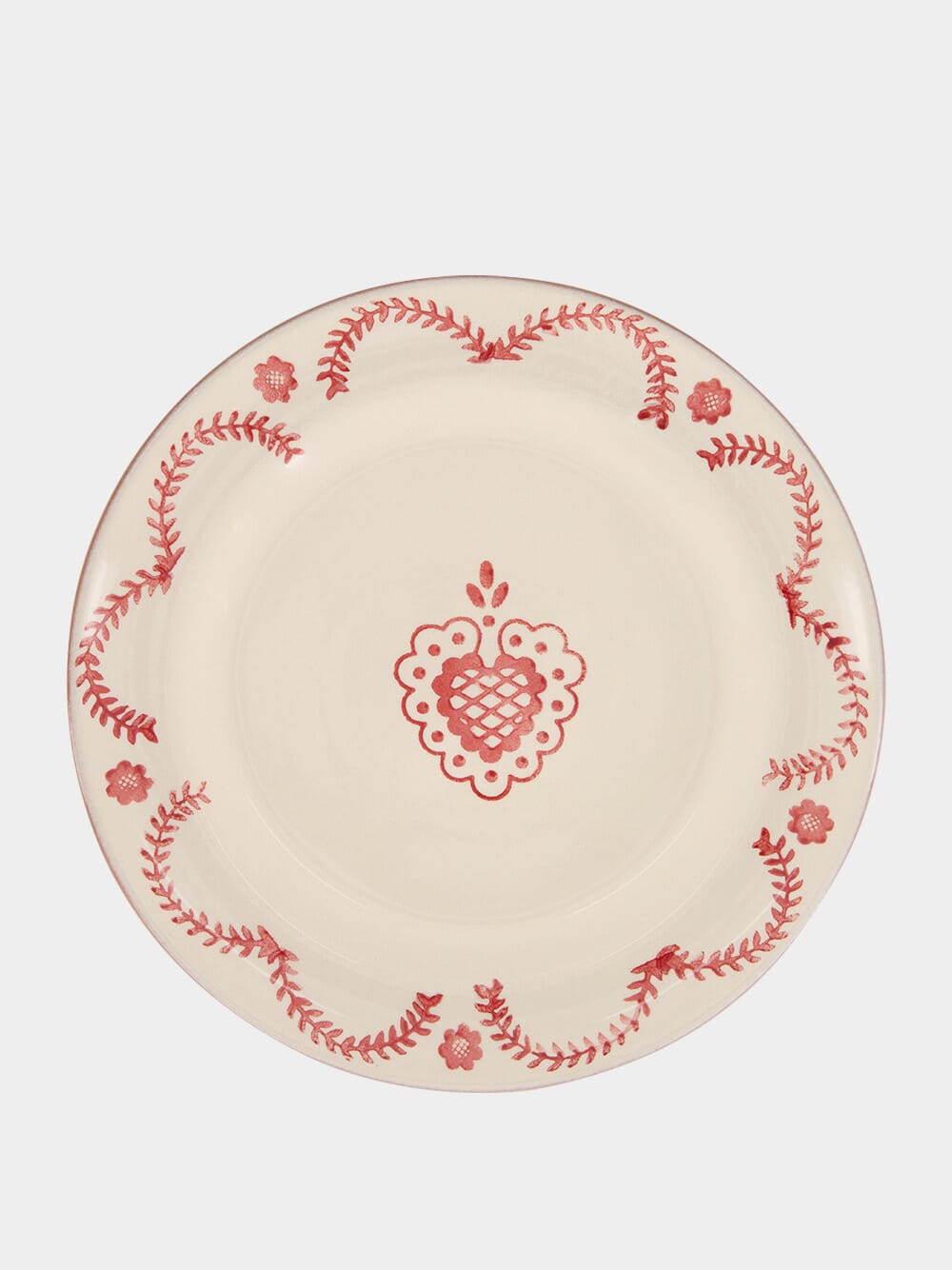 Hand-painted Viana Red Sandstone Dinner Plate