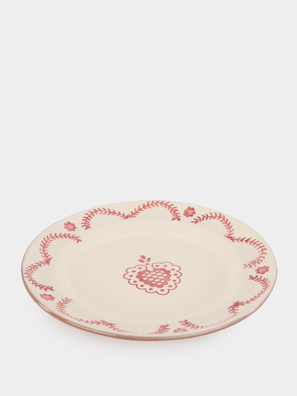 Hand-painted Viana Red Sandstone Dinner Plate